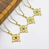 The golden knot-shaped pendant necklace is set with colorful stones and stainless steel pendants, which are retro, fashionable and versatile Application Scenario